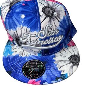 Smith novelty company San Francisco SnapBack hat colorful sunflowers dopamine